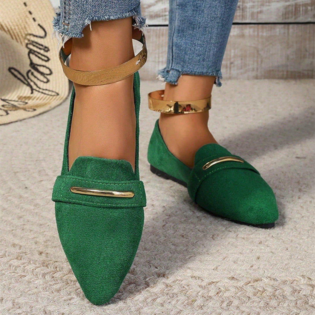 SUNKISSEDSTEP Women’s Suede Pointed Toe Loafer Flats