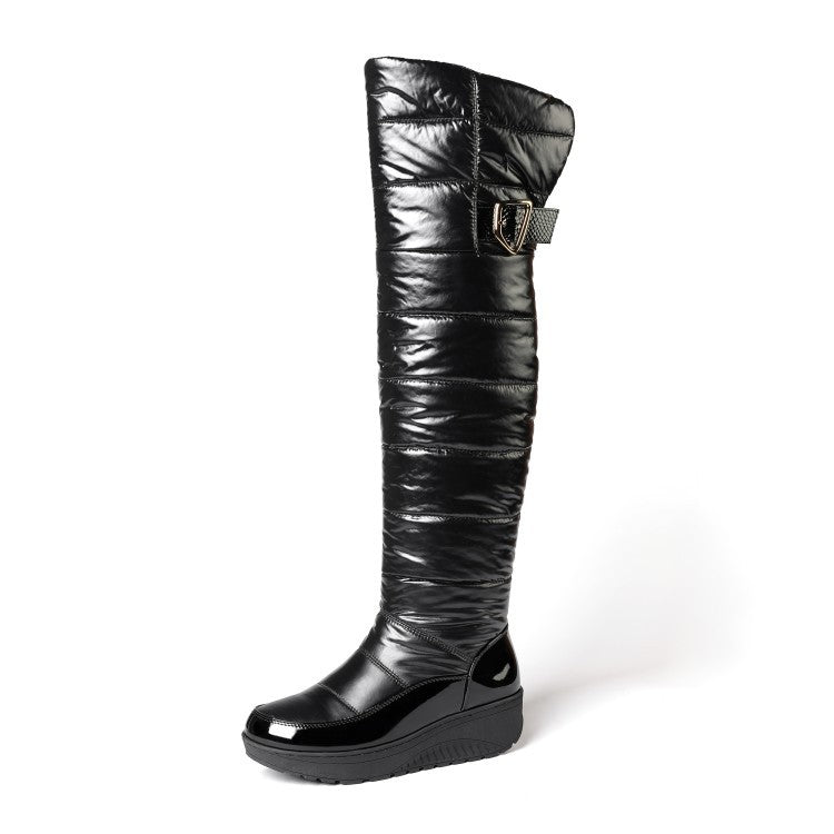 SUNKISSEDSTEP Women’s Waterproof Quilted Over-the-Knee Snow Boots