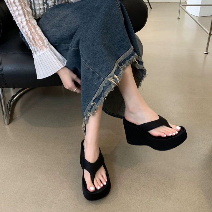 Platform Thong Wedge Sandals