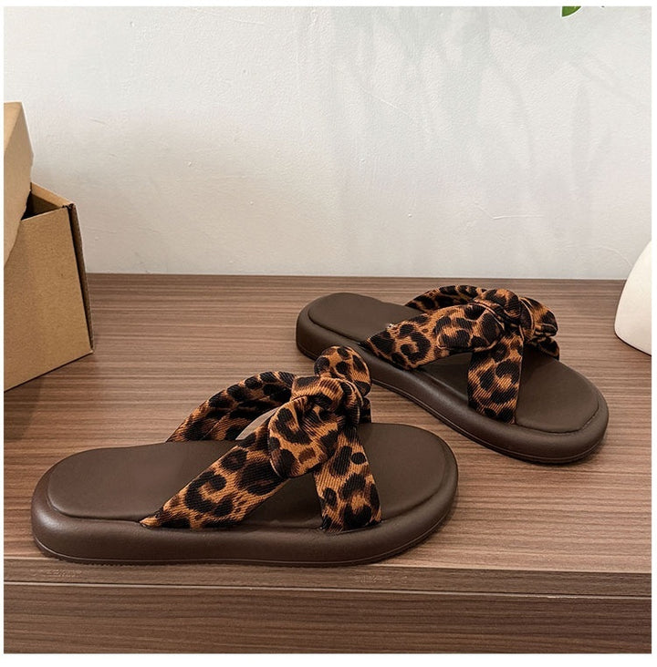 Polka Dot Bow Slide Sandals