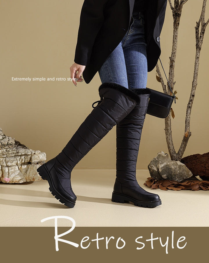 SUNKISSEDSTEP Women’s Fleece-Lined Waterproof Over-the-Knee Snow Boots