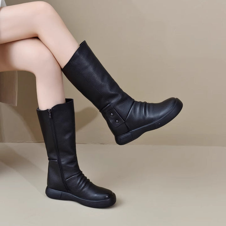 SUNKISSEDSTEP Women’s SoftLeather Knee-High Winter Boots