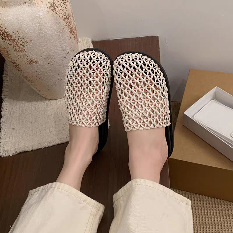 SUNKISSEDSTEP Women’s Woven Mesh Closed-Toe Platform Slides (US 5.5–9.5)