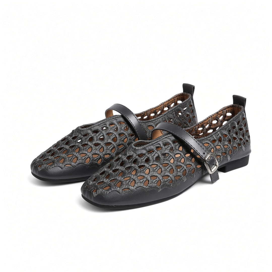 SUNKISSEDSTEP Women’s Cutout Mary Jane Flat Shoes