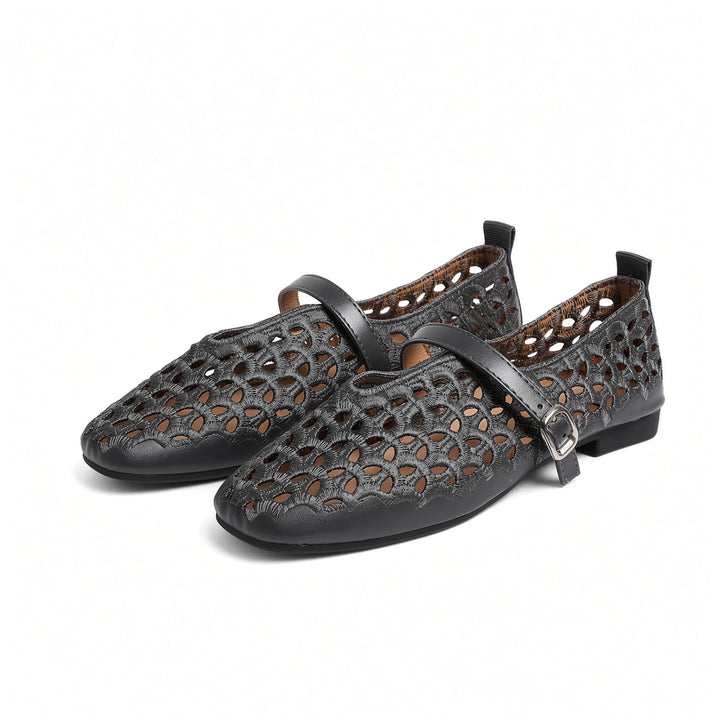 SUNKISSEDSTEP Women’s Cutout Mary Jane Flat Shoes