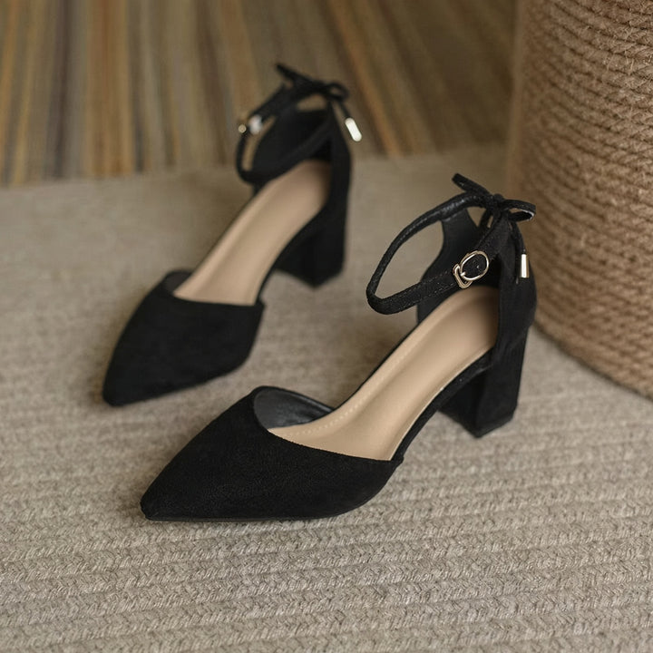 SUNKISSEDSTEP Women’s Bow Detail Closed-Toe Block Heel Sandals