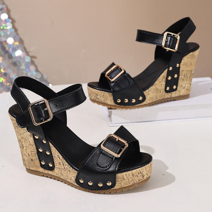 hunky Platform Heel Slide Sandals