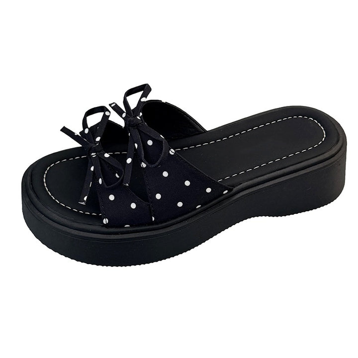 SUNKISSEDSTEP Women’s Bow Platform Slide Sandals