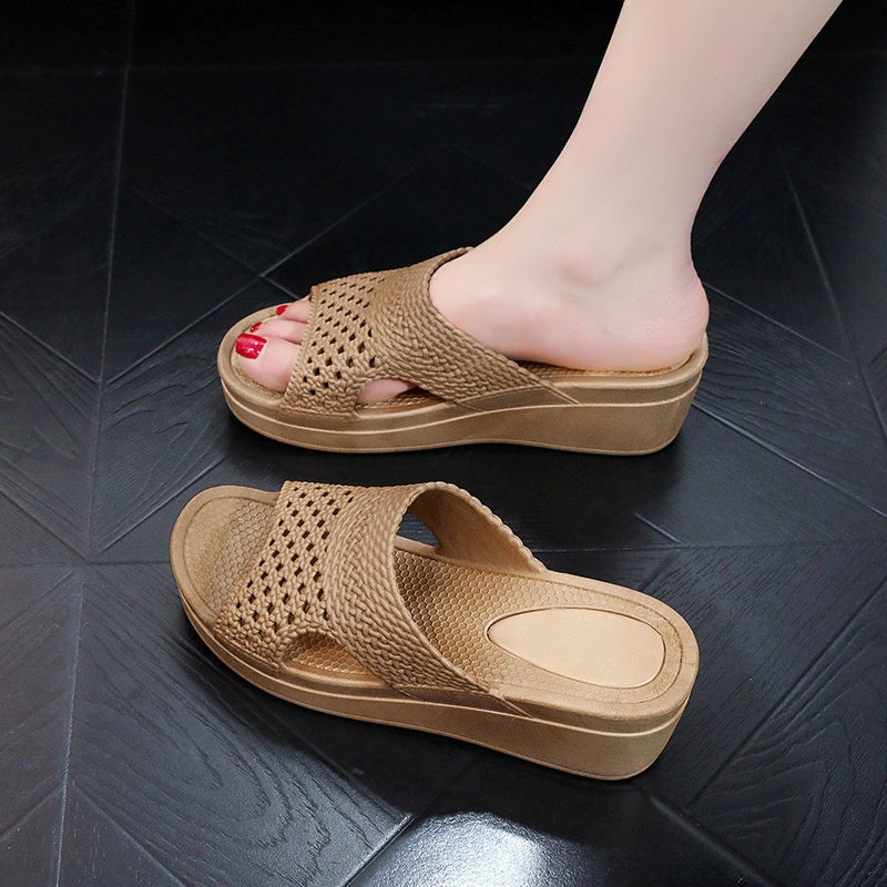 Wedge Platform Slide Sandals