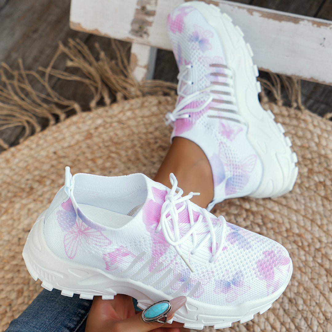SUNKISSEDSTEP Women’s Butterfly Print AirMesh Walking Sneakers