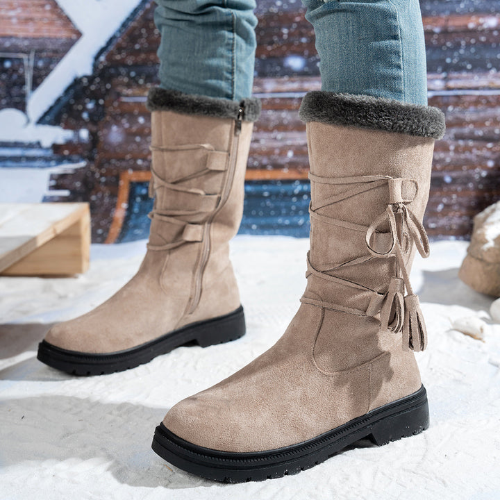 SUNKISSEDSTEP Women’s FrostTassel Wedge Snow Boots