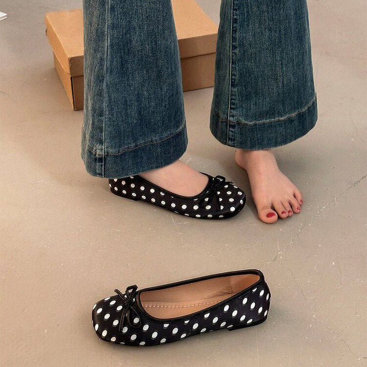 Chic Bow Polka Dot Mary Jane Flats