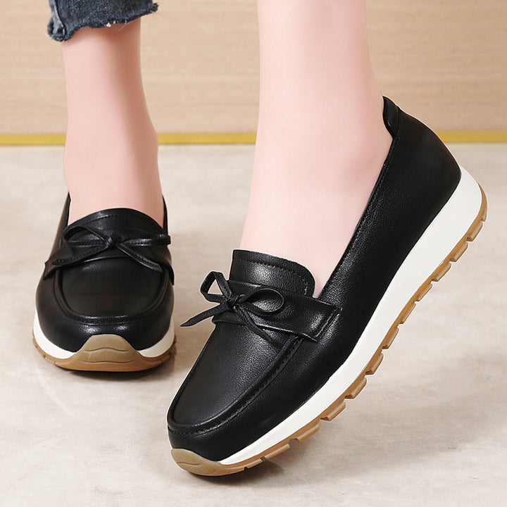 SUNKISSEDSTEP Women’s Bow Detail Slip-On Loafers