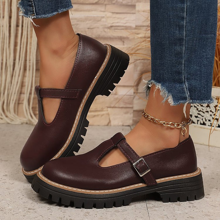 SUNKISSEDSTEP Women’s Buckle Strap Platform Mary Jane Shoes