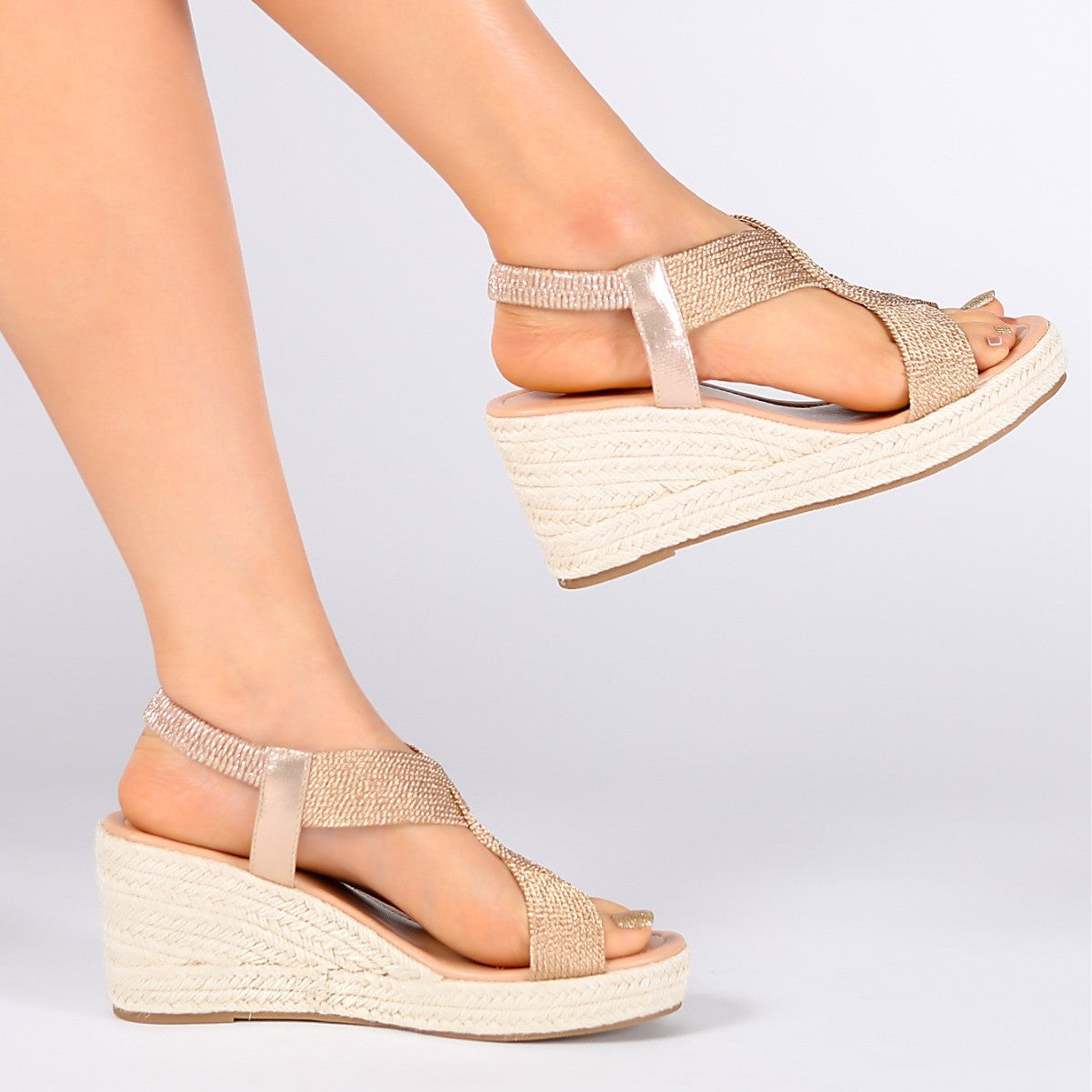 SUNKISSEDSTEP Women’s Bohemian Rope Wedge Sandals