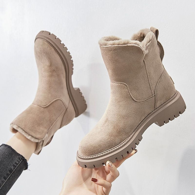 SUNKISSEDSTEP Women’s Plush-Lined Suede Winter Ankle Boots
