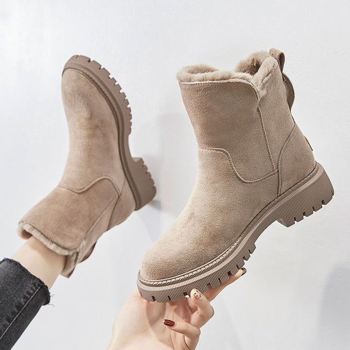 SUNKISSEDSTEP Women’s Plush-Lined Suede Winter Ankle Boots