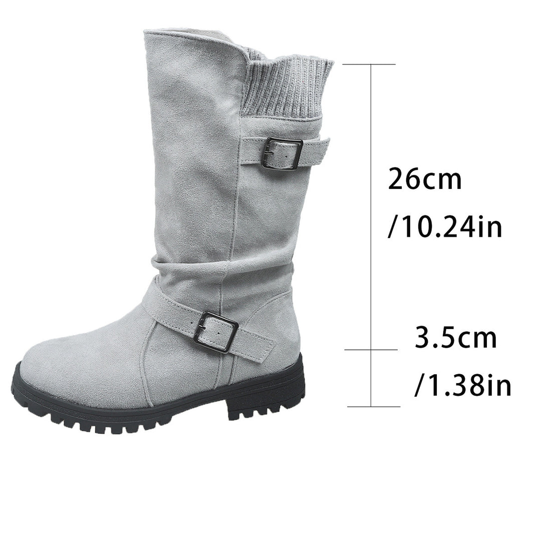 Suede Slouch Mid-Calf Boots