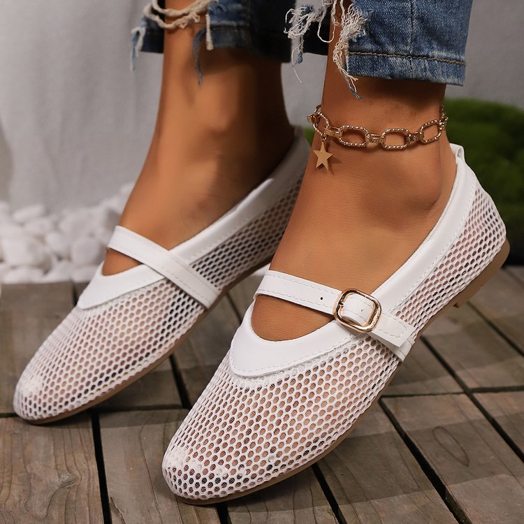 Mesh Mary Jane Flats