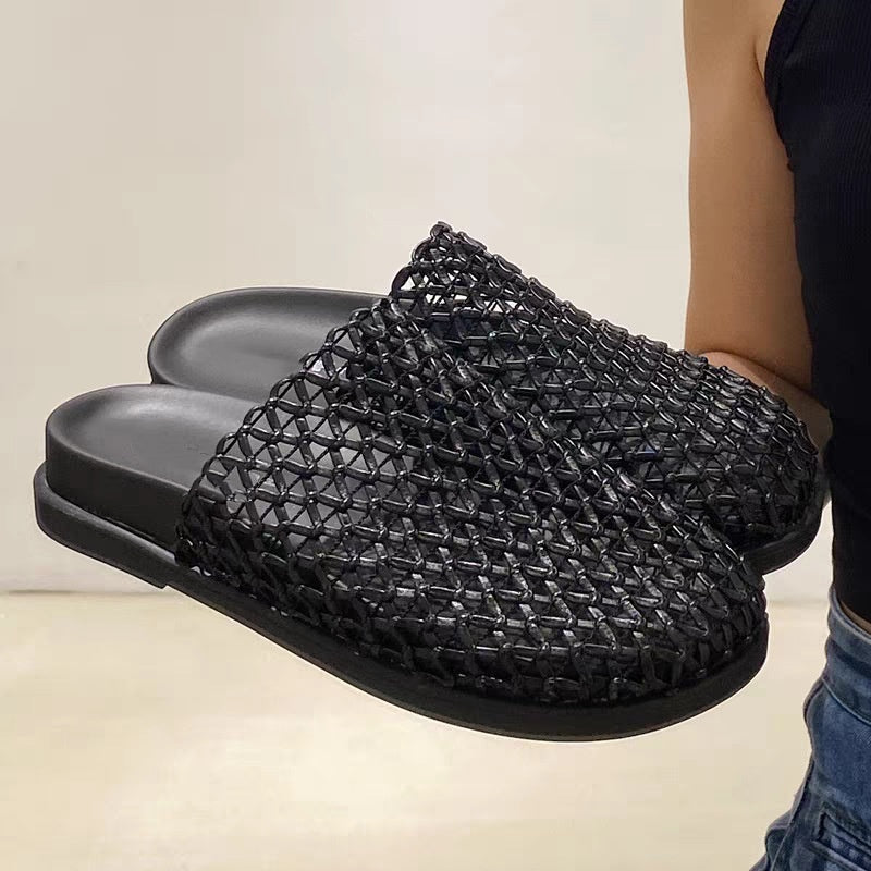 SUNKISSEDSTEP Women’s Woven Mesh Closed-Toe Platform Slides (US 5.5–9.5)