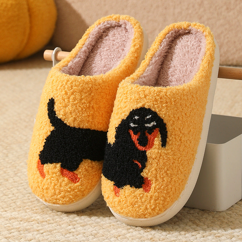 SUNKISSEDSTEP Unisex Cozy Pup Plush Winter Slippers
