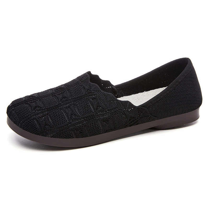 Breathable Knit Slip-On Flats