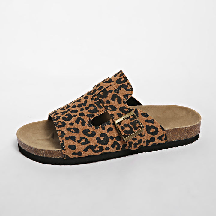 SUNKISSEDSTEP Women’s Leopard Chic Double-Strap Slides (US 5.5–9.5)