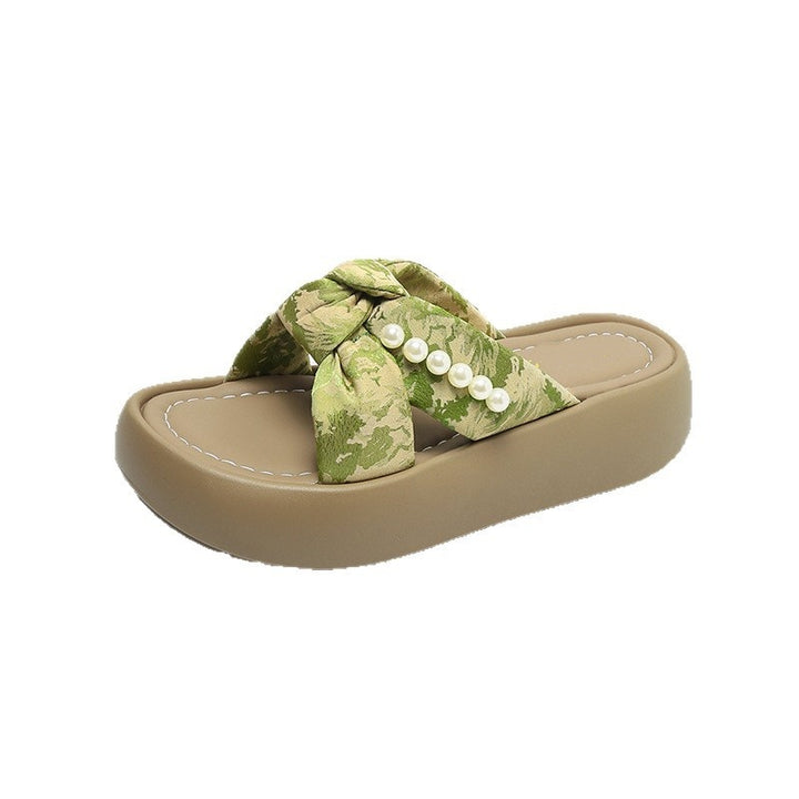 Pearl Platform Slide Sandals