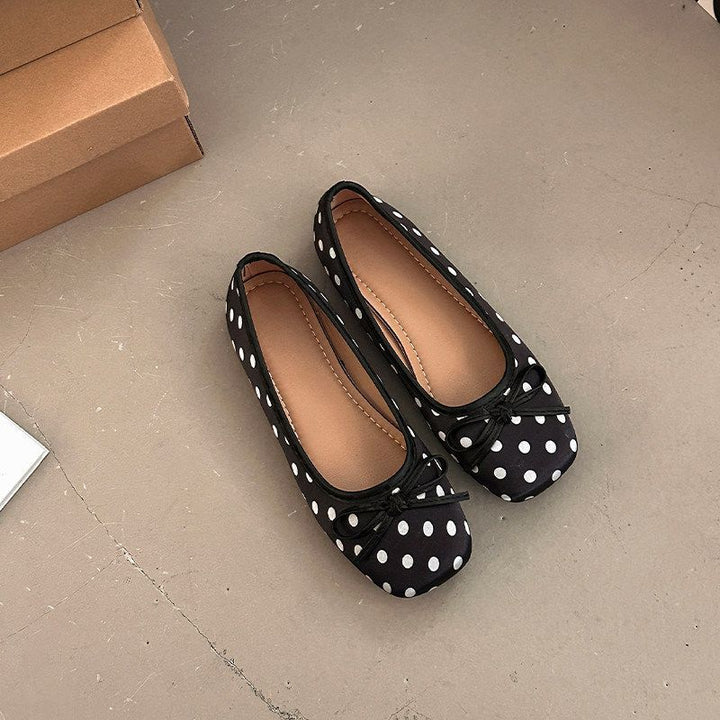 Chic Bow Polka Dot Mary Jane Flats