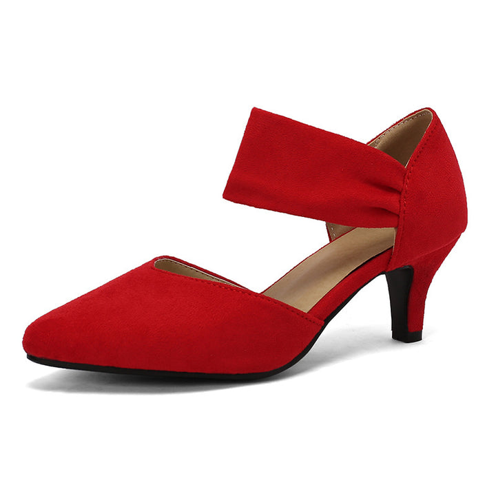 Suede Mid-Heel Hollow Summer Sandals