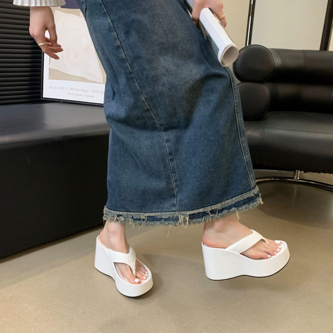 Platform Thong Wedge Sandals