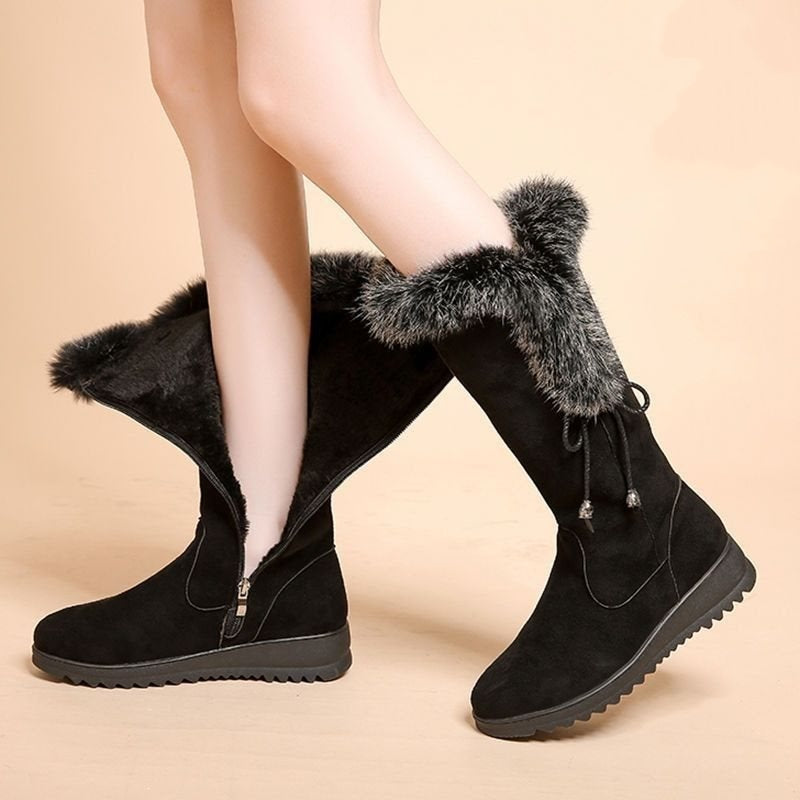 SUNKISSEDSTEP Women’s WinterLuxe Plush Wedge Snow Boots