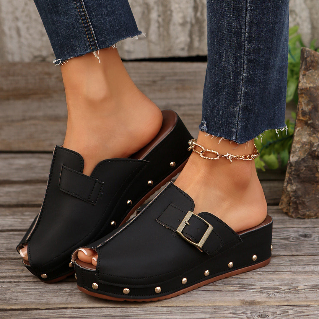 Open Toe Platform Clogs
