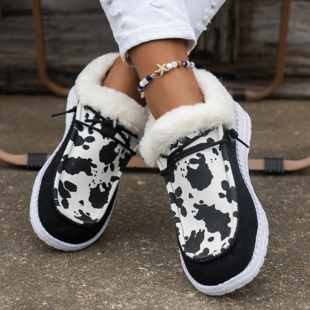 SUNKISSEDSTEP Women’s CozyPrint Plush-Lined Winter Shoes