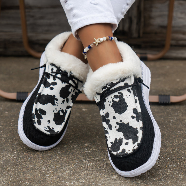 SUNKISSEDSTEP Women’s CozyPrint Plush-Lined Winter Shoes