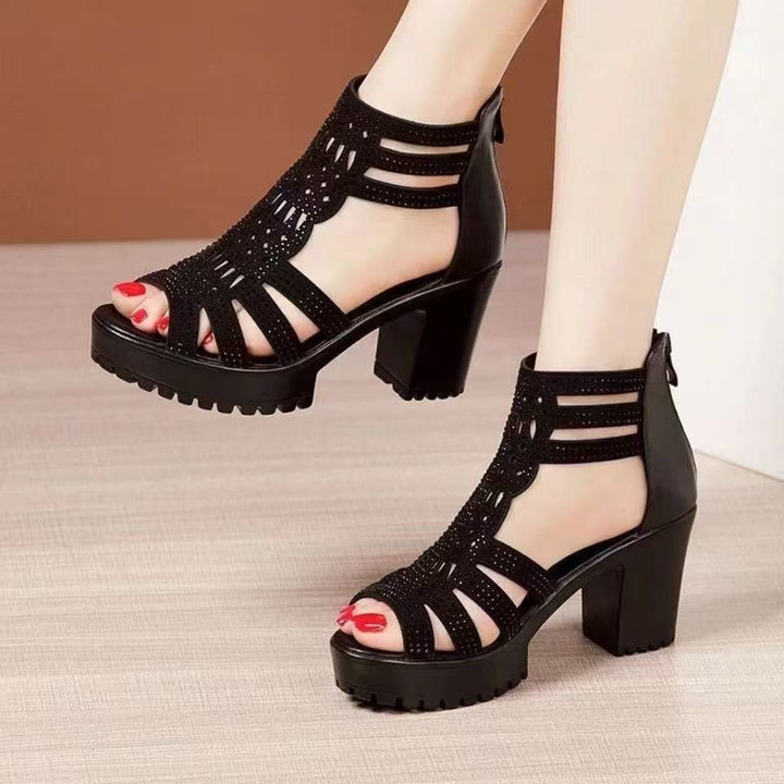 SUNKISSEDSTEP Women’s Verona Peep-Toe Platform Heeled Sandals (US 5.5–8.5)