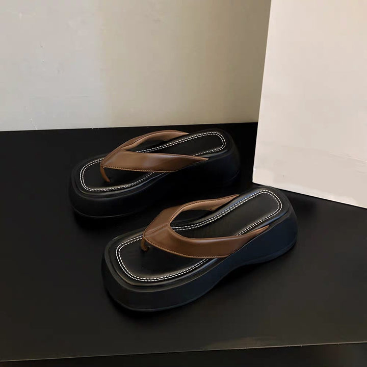 SUNKISSEDSTEP Women’s Elevated Thong Platform Sandals
