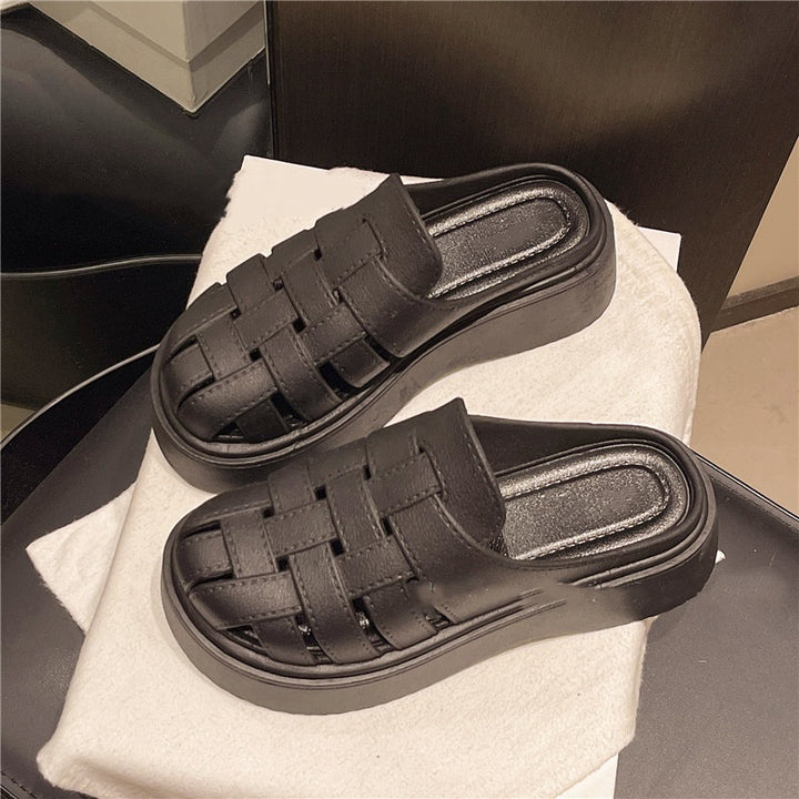 Woven Platform Mule Sandals