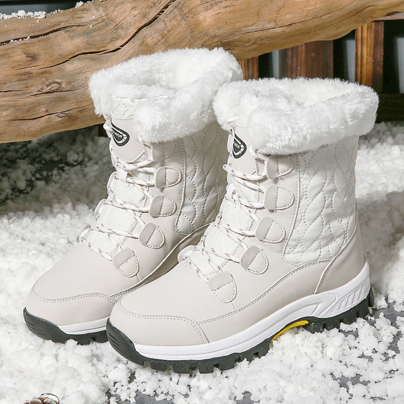 SUNKISSEDSTEP Women’s AlpinePlush Lace-Up Snow Boots