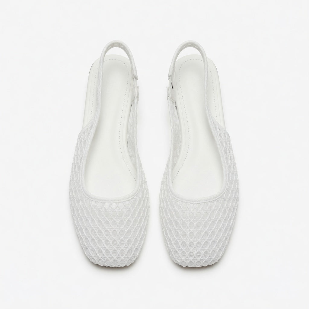 Breathable Mesh Slingback Flats