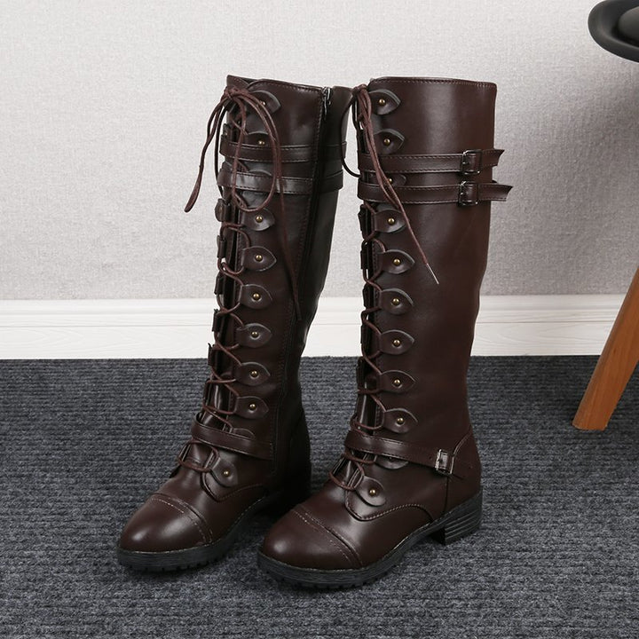 SUNKISSEDSTEP Women’s Vintage Lace-Up Riding Boots