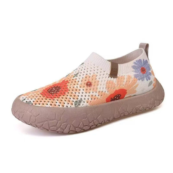 Floral Knit Slip-On Shoes