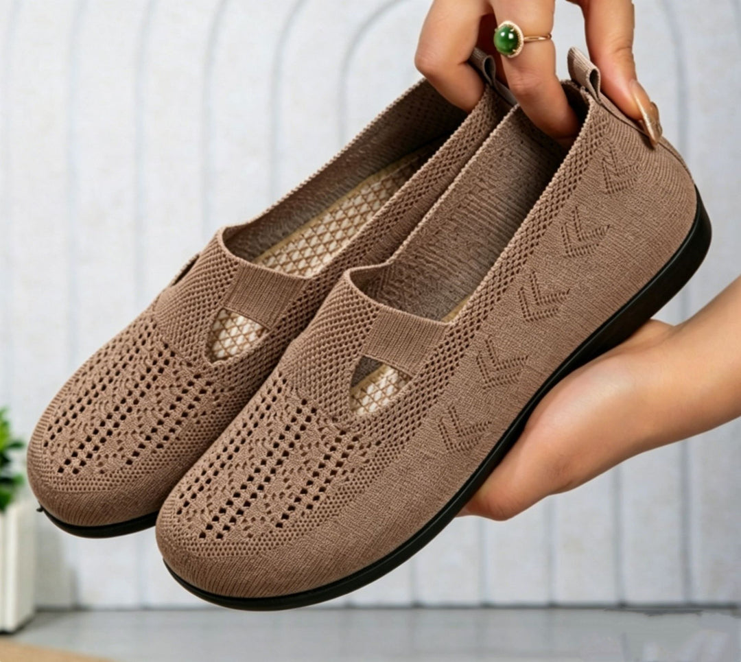 SUNKISSEDSTEP Women’s Breathable Knit Slip-On Walking Shoes