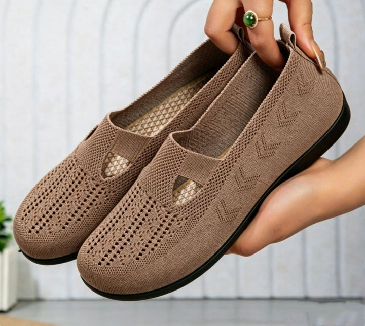SUNKISSEDSTEP Women’s Breathable Knit Slip-On Walking Shoes
