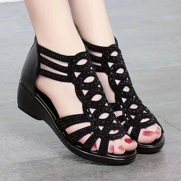 SUNKISSEDSTEP Women’s Grace Hollow-Out Wedge Sandals (US 5.5–9.5)