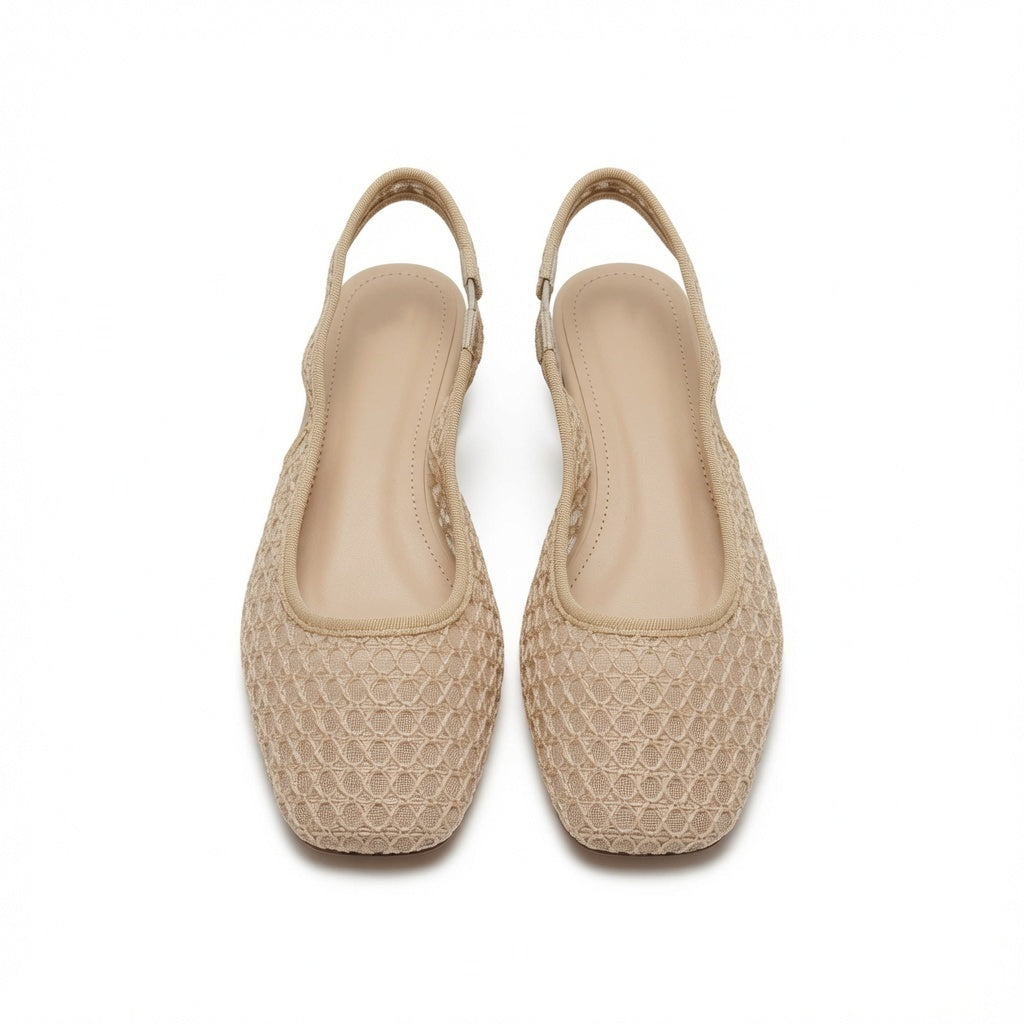 Breathable Mesh Slingback Flats