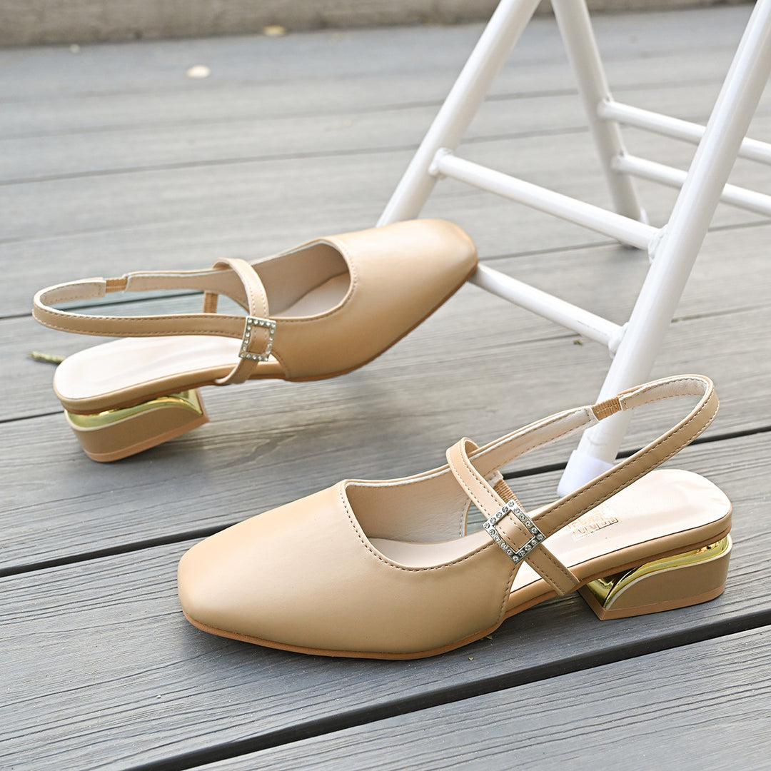 Pointed Toe Mary Jane Chunky Heels