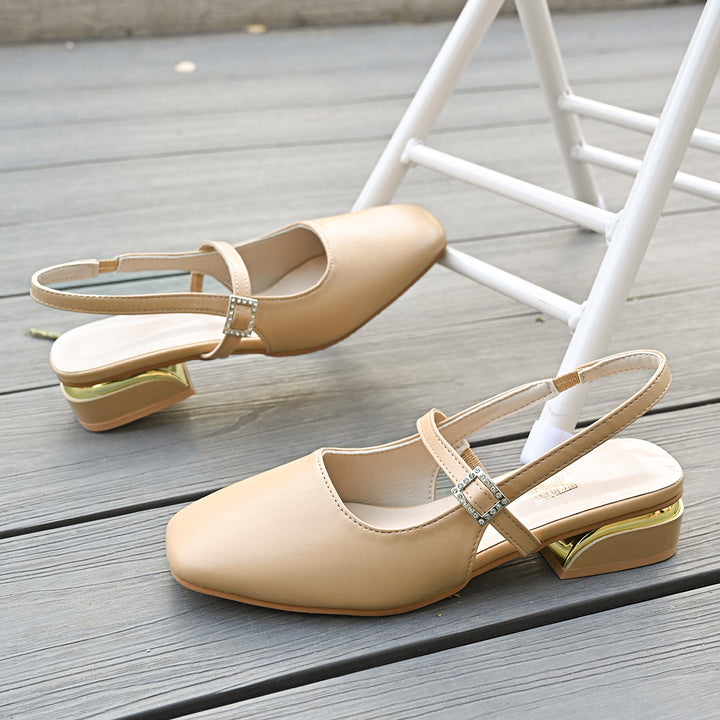 Pointed Toe Mary Jane Chunky Heels