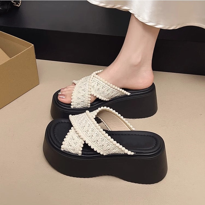 Boho Cross-Strap Platform Sandals