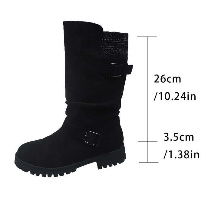Suede Slouch Mid-Calf Boots
